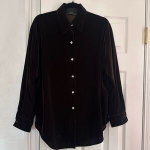 J.Crew Brown Velvet Button Down Size Small in perfect condition